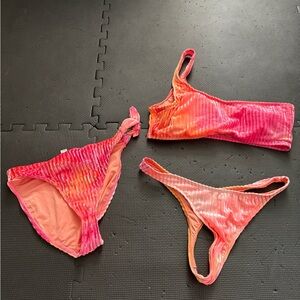 Dippin daisies velvet tie dye pink neon set of 3!!